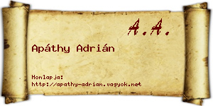 Apáthy Adrián névjegykártya